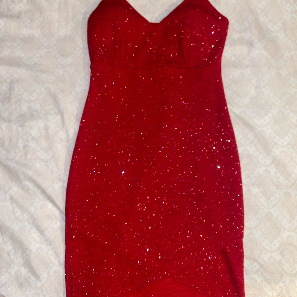 Red cocktail dress